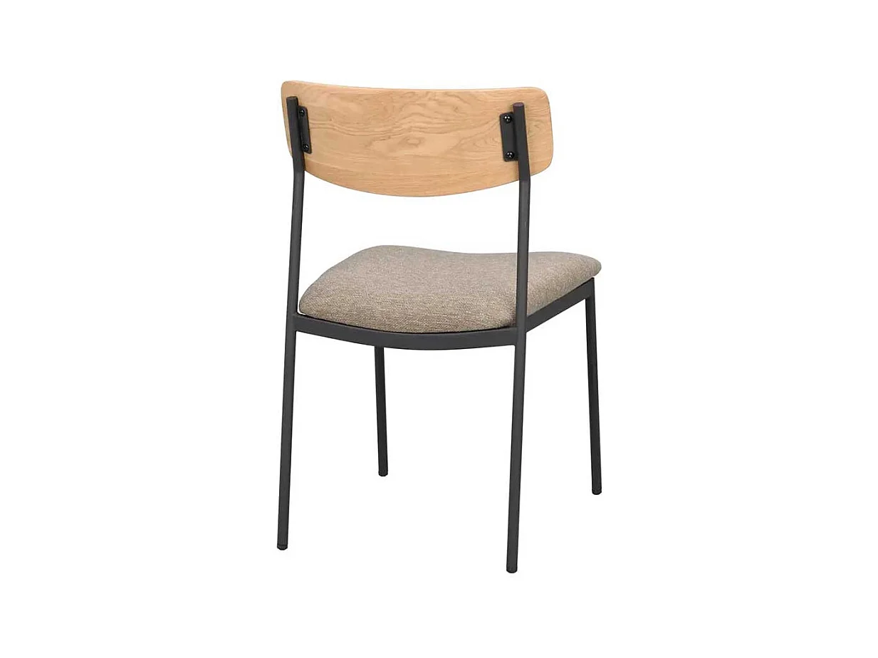 Essstuhl Küchenstuhl aus Metall mit Rückenlehne aus Holz (2er Set)