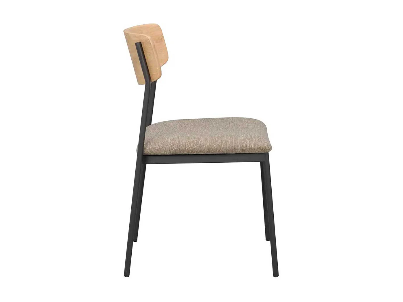 Essstuhl Küchenstuhl aus Metall mit Rückenlehne aus Holz (2er Set)