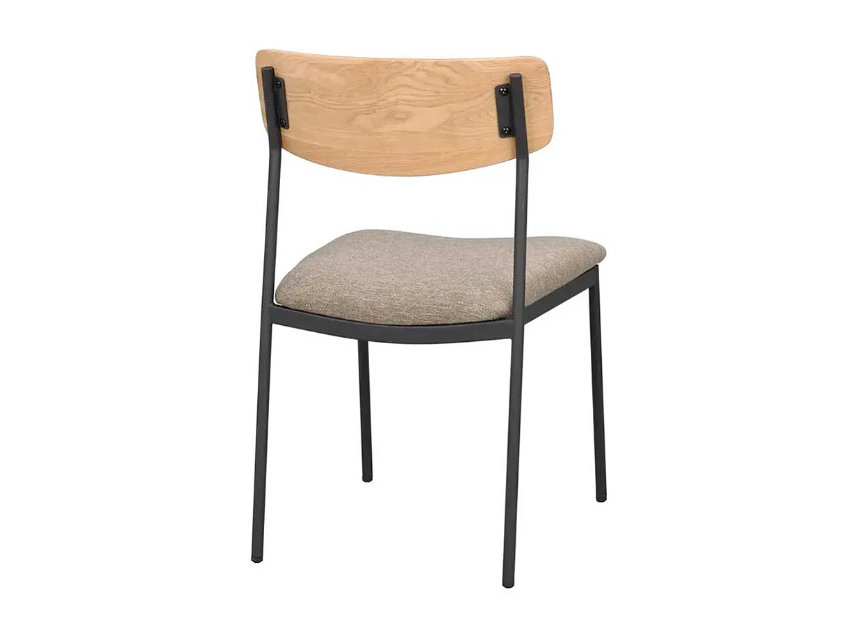 Essstuhl Küchenstuhl aus Metall mit Rückenlehne aus Holz (2er Set)