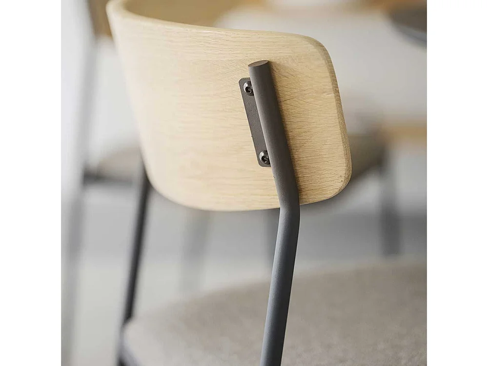 Essstuhl Küchenstuhl aus Metall mit Rückenlehne aus Holz (2er Set)