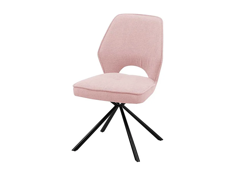 Polsterstühle in Rosa und Schwarz Webstoff und Metall (2er Set)