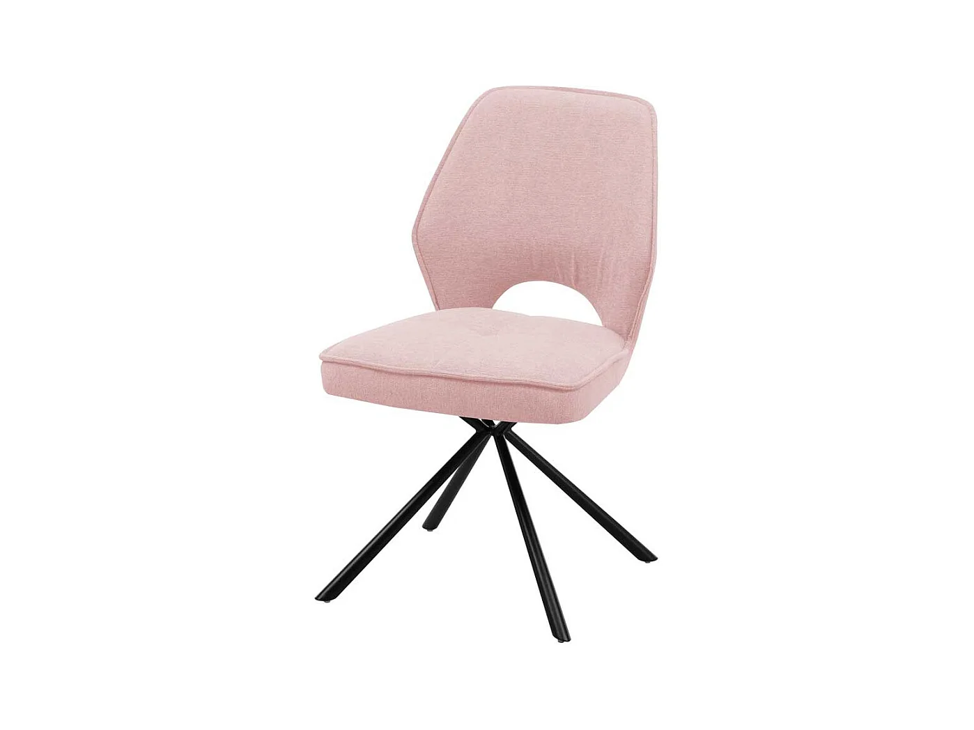 Polsterst�hle in Rosa und Schwarz Webstoff und Metall (2er Set)
