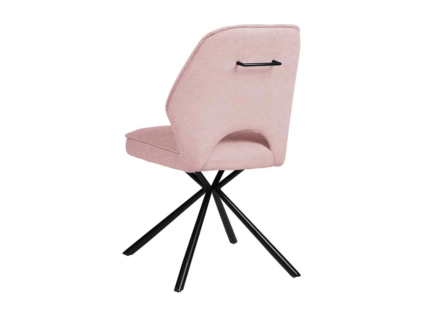 Polsterstühle in Rosa und Schwarz Webstoff und Metall (2er Set)