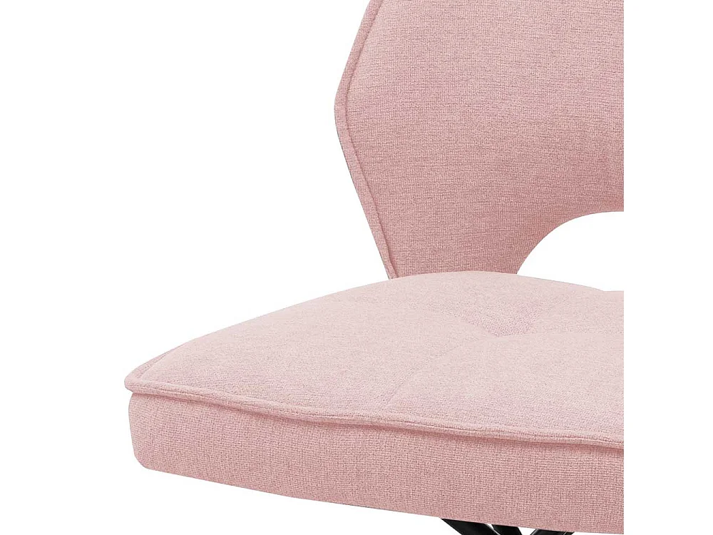 Polsterstühle in Rosa und Schwarz Webstoff und Metall (2er Set)