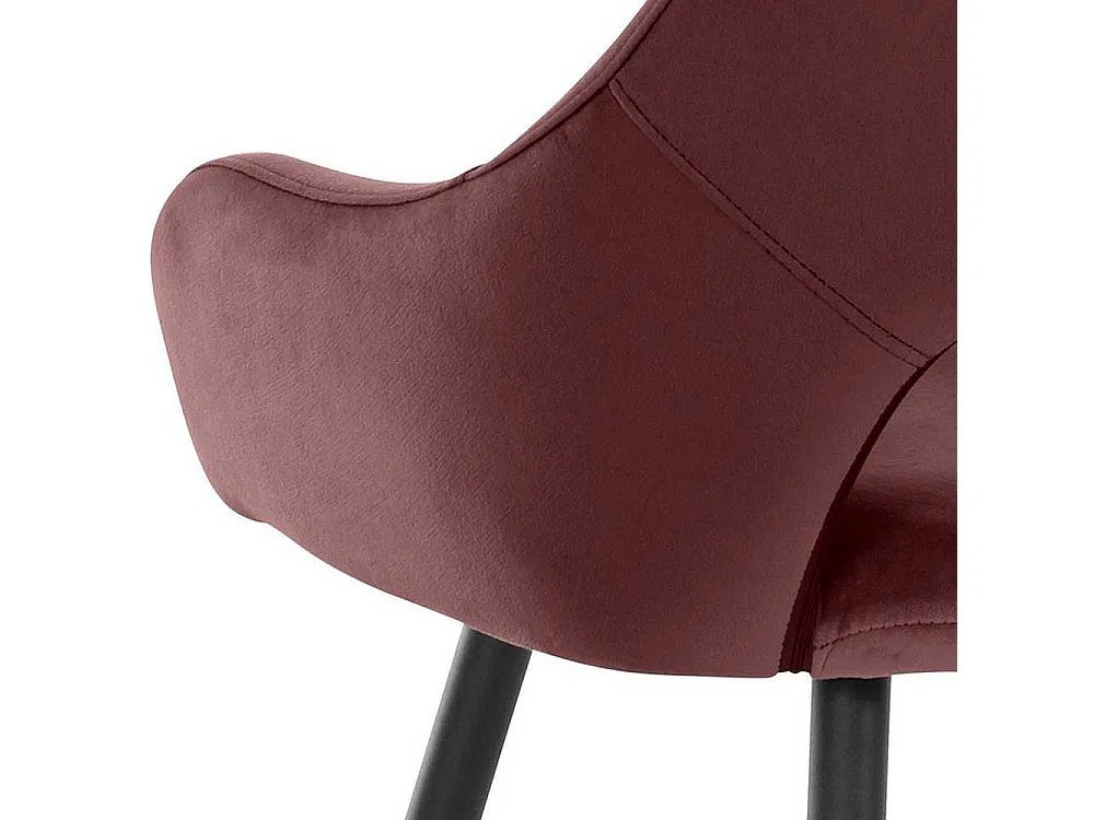 Polsterstühle in Altrosa und Schwarz Armlehnen (2er Set)