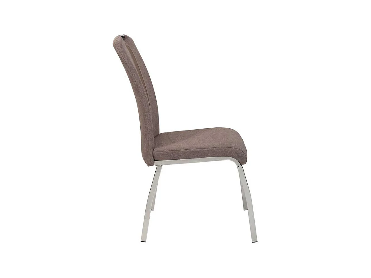 Esstischstuhl Set in Schlammfarben Kunstleder verchromtem Metallgestell (Set)