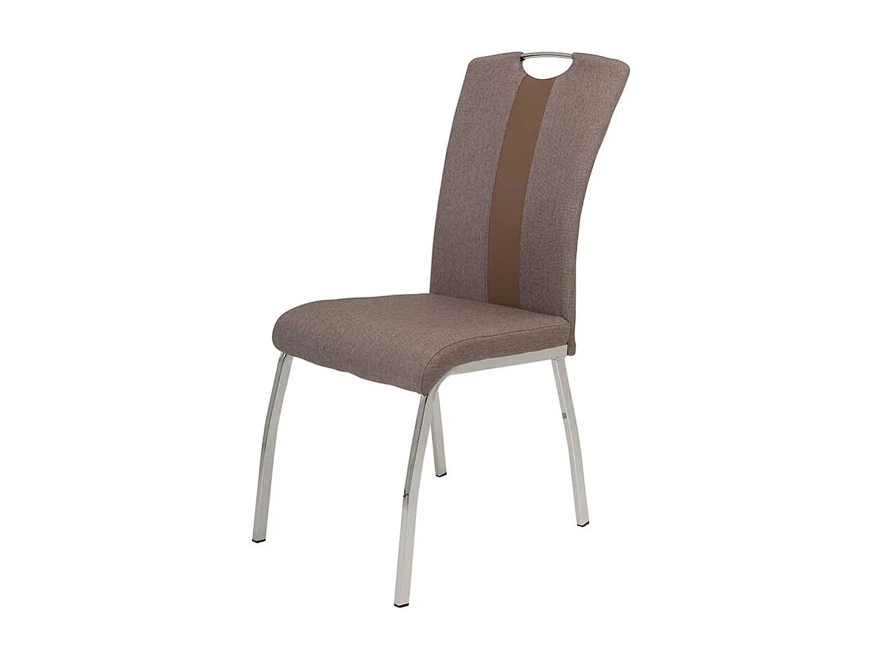 Esstischstuhl Set in Schlammfarben Kunstleder verchromtem Metallgestell (Set)