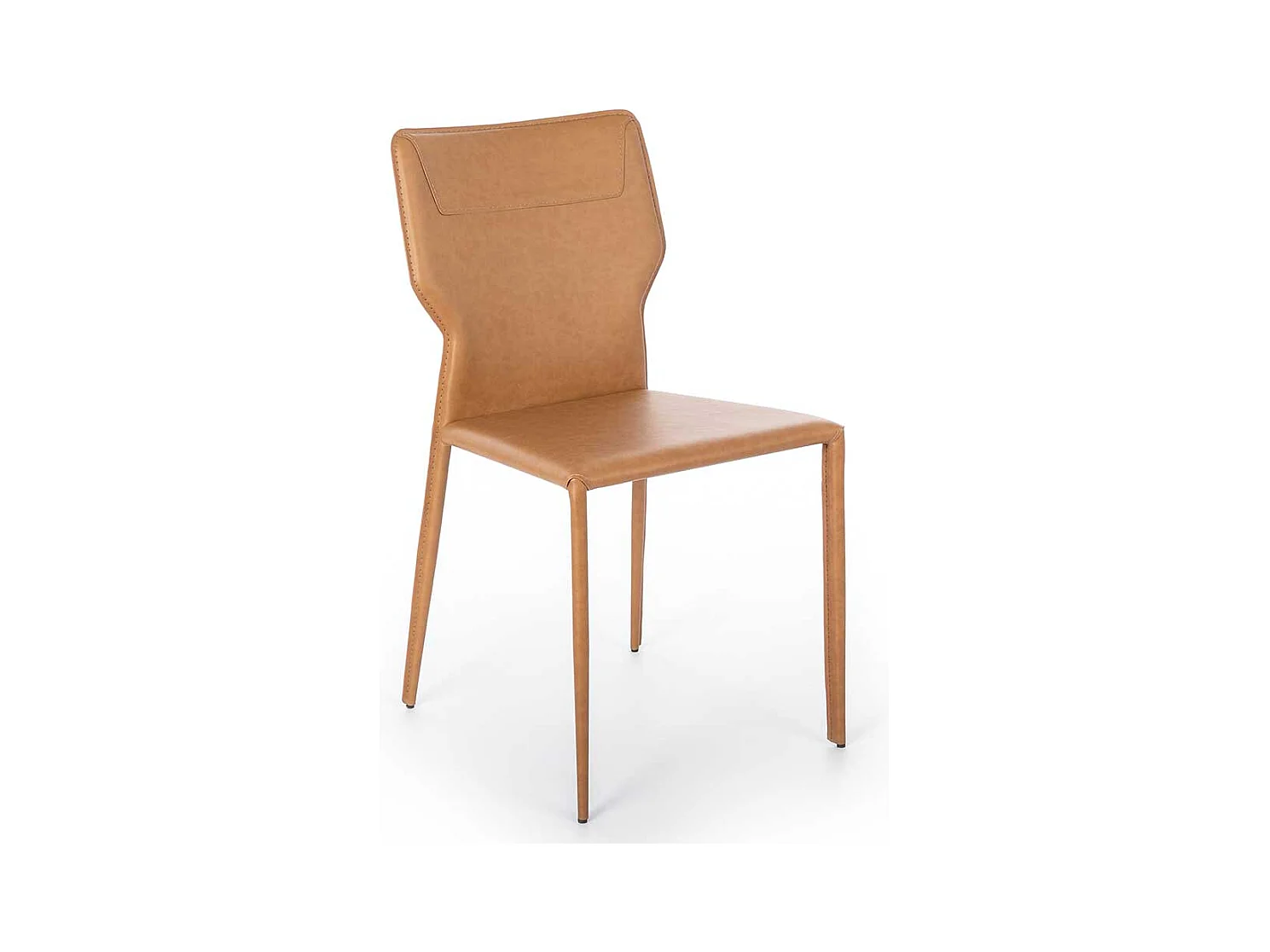 Küchenstühle in Cognac Braun Kunstleder modern (2er Set)