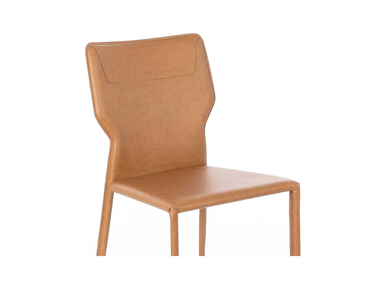Küchenstühle in Cognac Braun Kunstleder modern (2er Set)