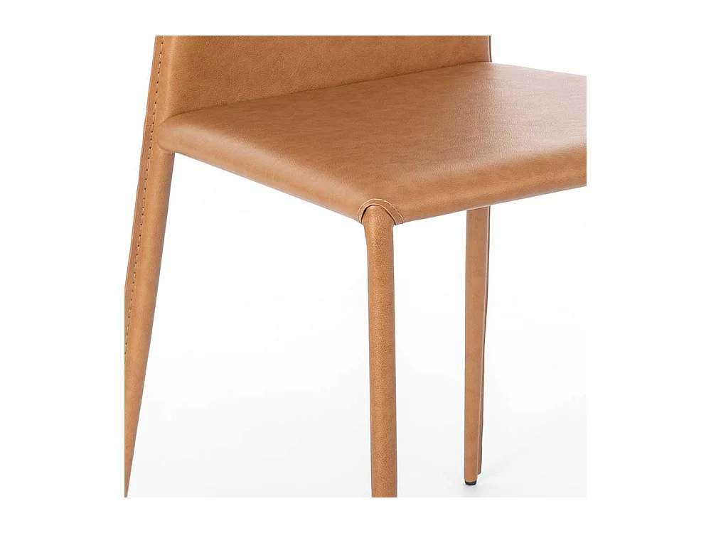 Küchenstühle in Cognac Braun Kunstleder modern (2er Set)