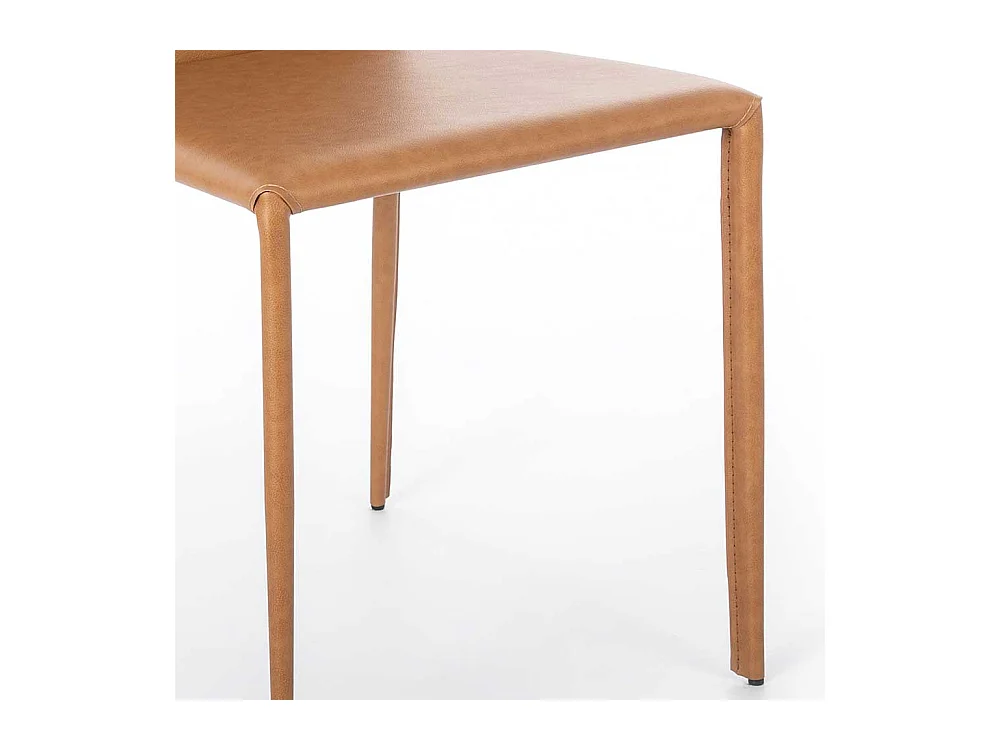 Küchenstühle in Cognac Braun Kunstleder modern (2er Set)