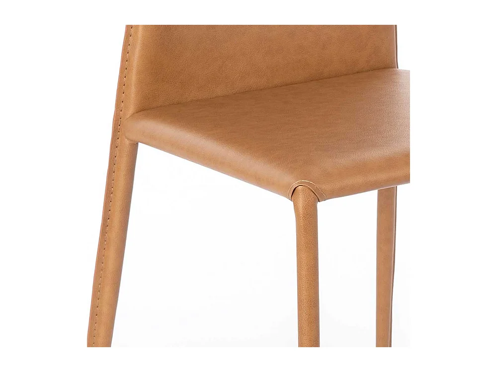 Küchenstühle in Cognac Braun Kunstleder modern (2er Set)