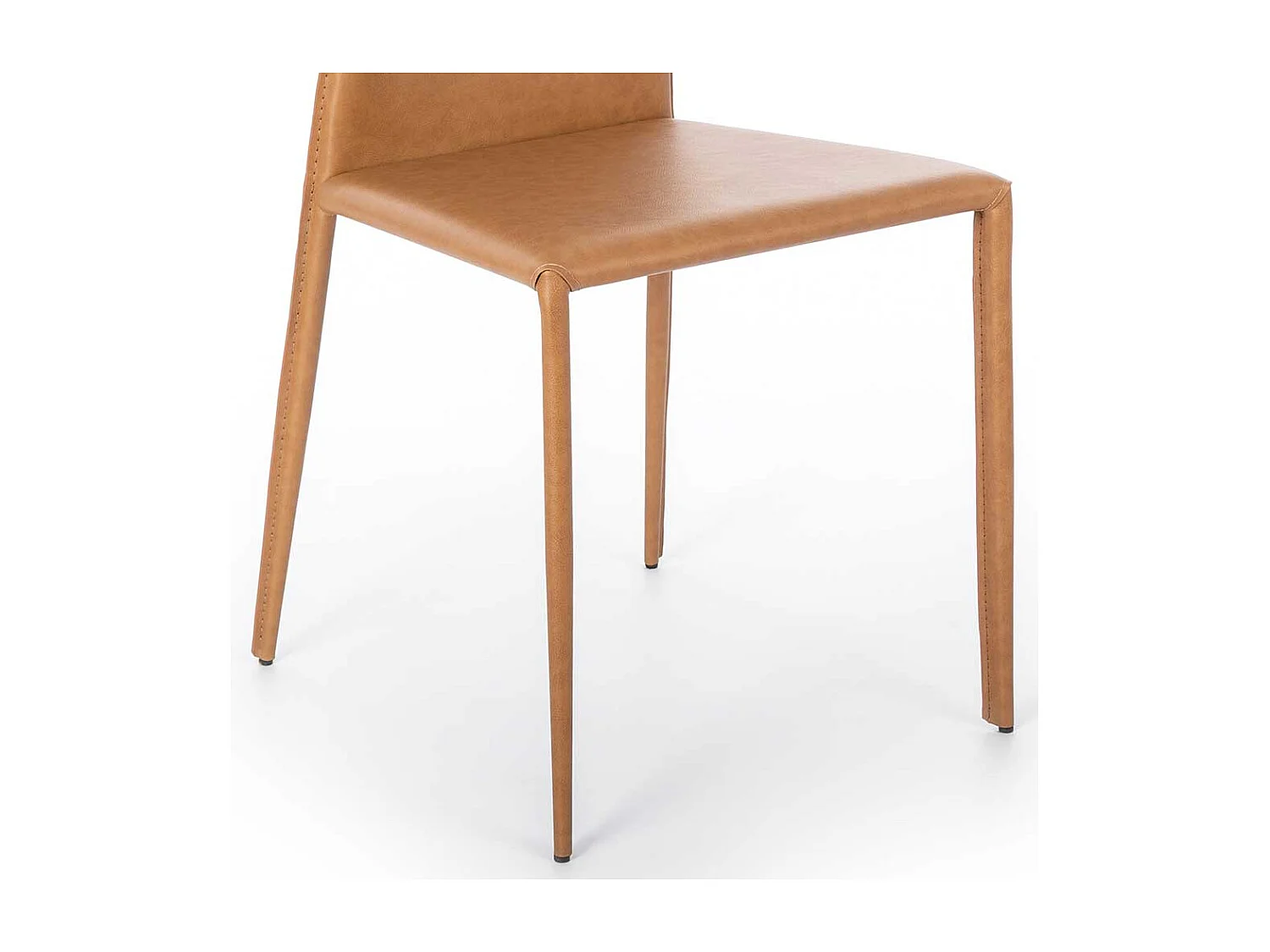 Küchenstühle in Cognac Braun Kunstleder modern (2er Set)