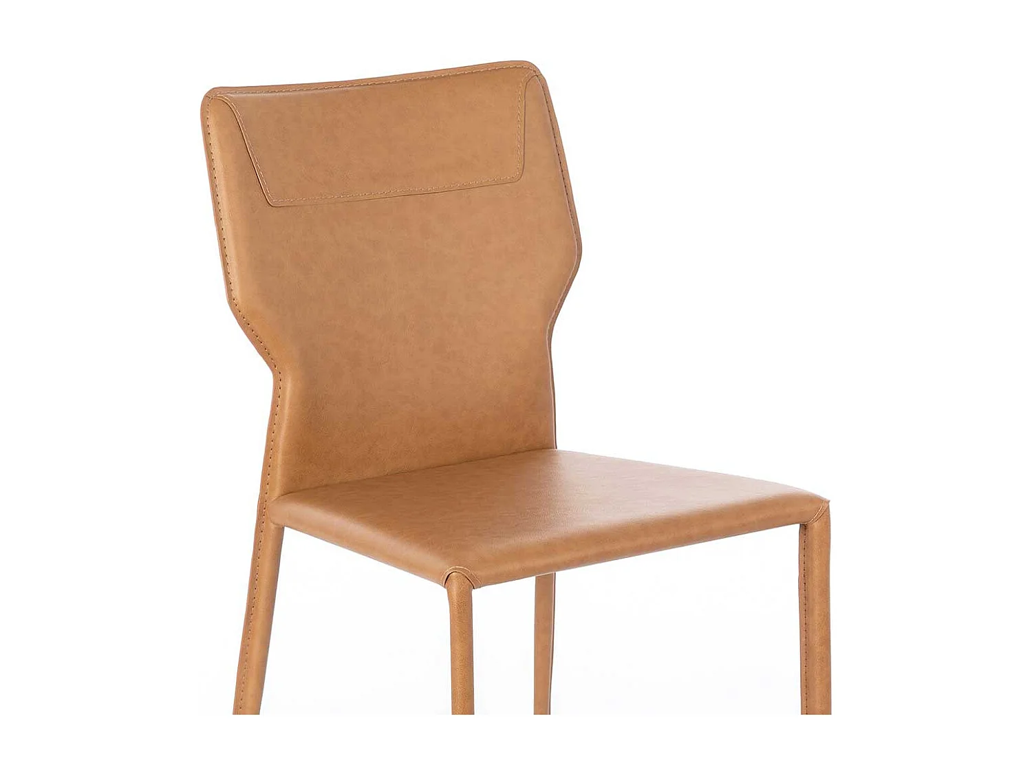 Küchenstühle in Cognac Braun Kunstleder modern (2er Set)