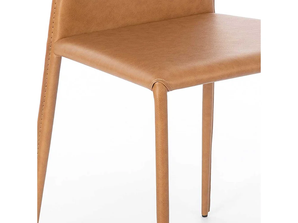 Küchenstühle in Cognac Braun Kunstleder modern (2er Set)