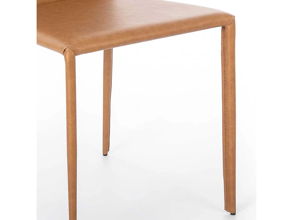 Küchenstühle in Cognac Braun Kunstleder modern (2er Set)