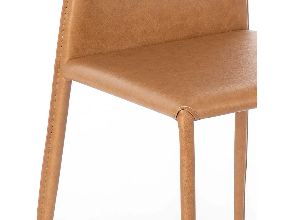 Küchenstühle in Cognac Braun Kunstleder modern (2er Set)