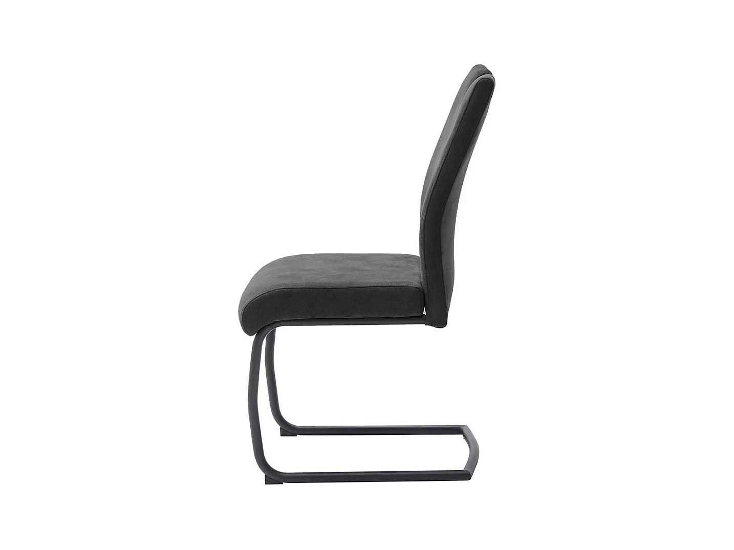 Freischwinger in Dunkelgrau und Schwarz Gestell aus Metall (2er Set)