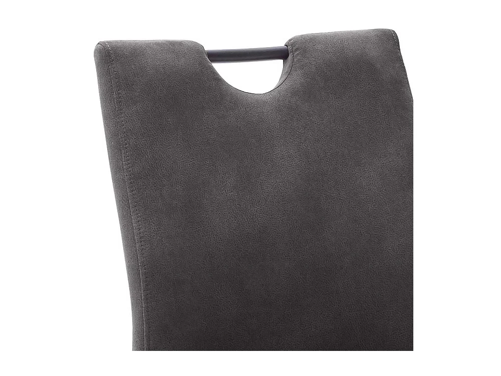 Freischwinger in Dunkelgrau und Schwarz Gestell aus Metall (2er Set)