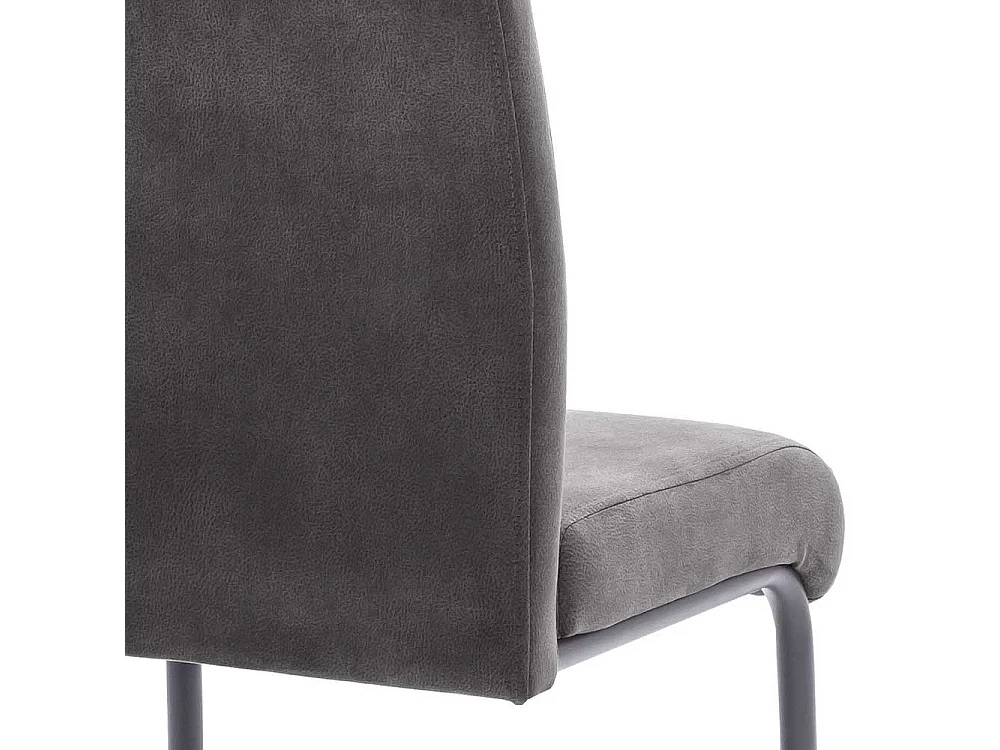 Freischwinger in Dunkelgrau und Schwarz Gestell aus Metall (2er Set)