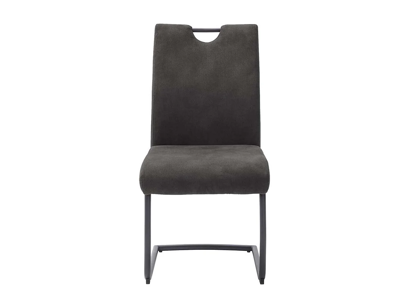 Freischwinger in Dunkelgrau und Schwarz Gestell aus Metall (2er Set)