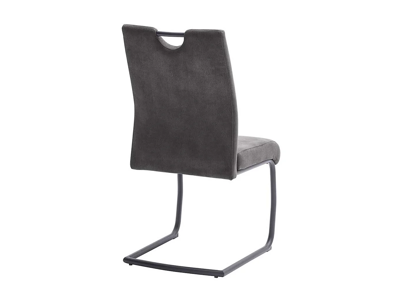 Freischwinger in Dunkelgrau und Schwarz Gestell aus Metall (2er Set)