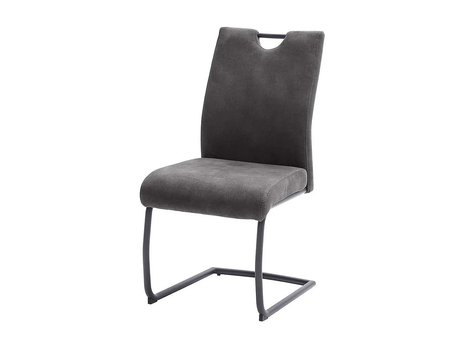 Freischwinger in Dunkelgrau und Schwarz Gestell aus Metall (2er Set)