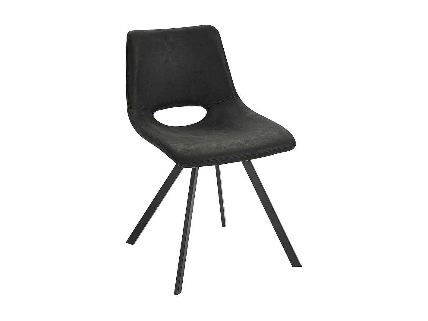 Küchenstühle in Anthrazit und Schwarz Rückenausschnitt (2er Set)