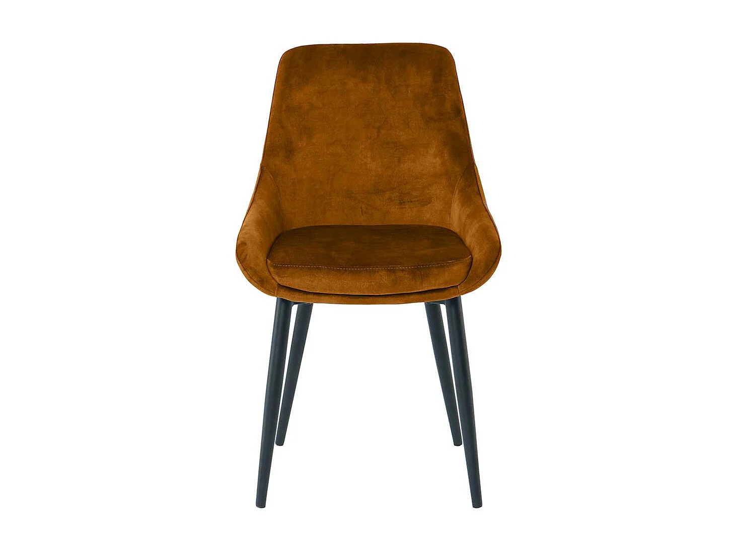 Stuhl Set Samt in Ocker Gelb Gestell aus Metall (2er Set)