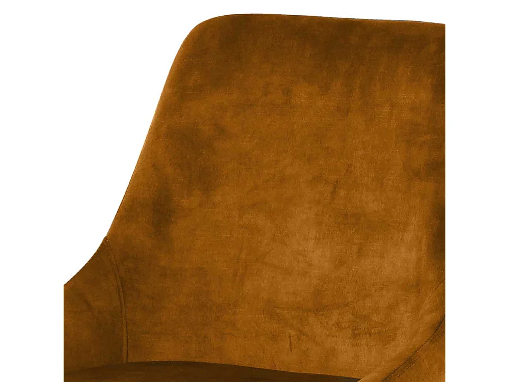 Stuhl Set Samt in Ocker Gelb Gestell aus Metall (2er Set)