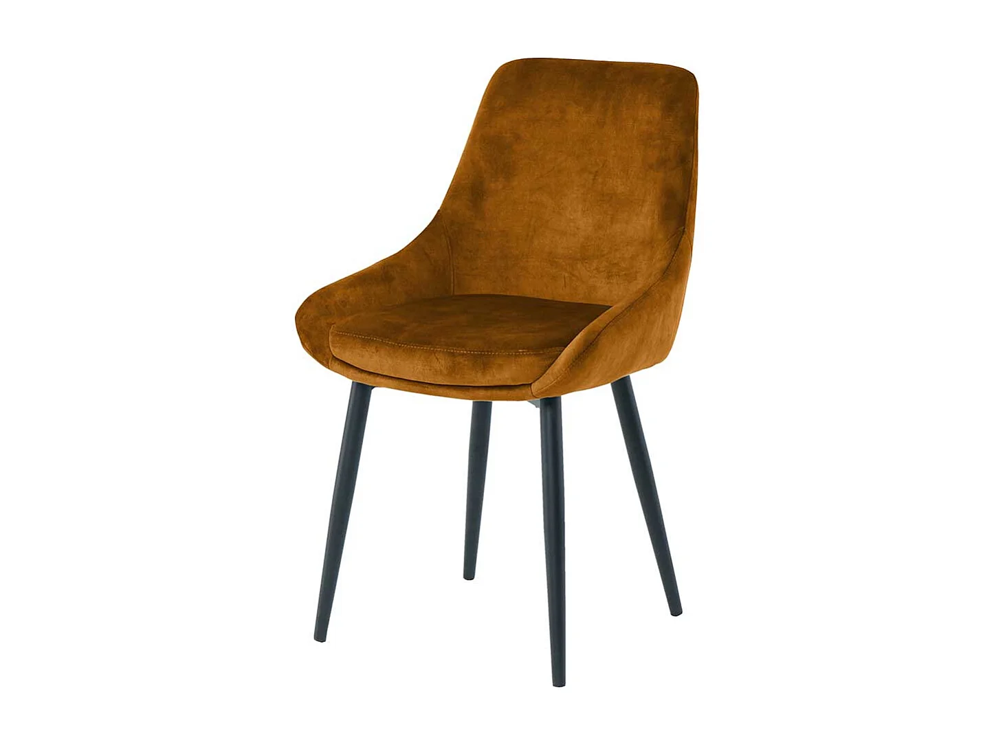Stuhl Set Samt in Ocker Gelb Gestell aus Metall (2er Set)