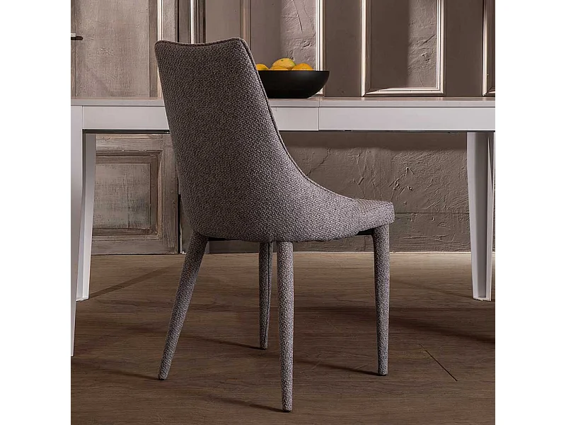 Esszimmerstühle in Grau Webstoff (2er Set)