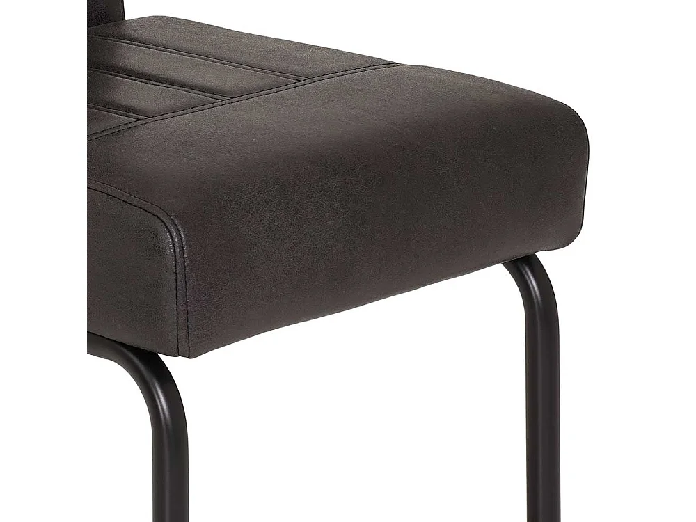 Esszimmer Freischwinger in Anthrazit Microfaser Metallgestell (Set)