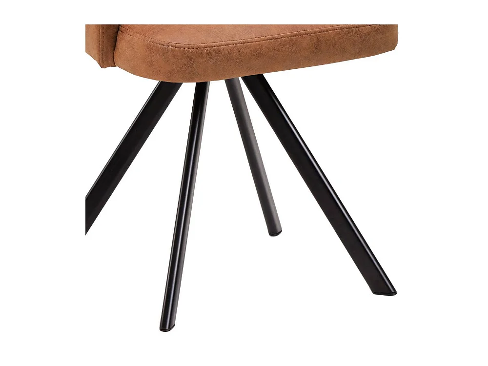 Esszimmerstuhl Polsterstuhl in Cognac Braun aus Microfaser