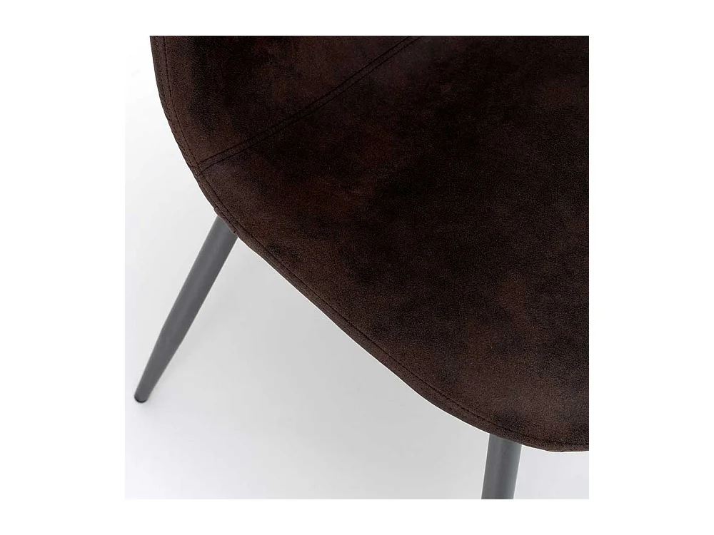 Esstisch Stühle in Dunkelbraun Kunstleder Metallgestell in Anthrazit (4er Set)