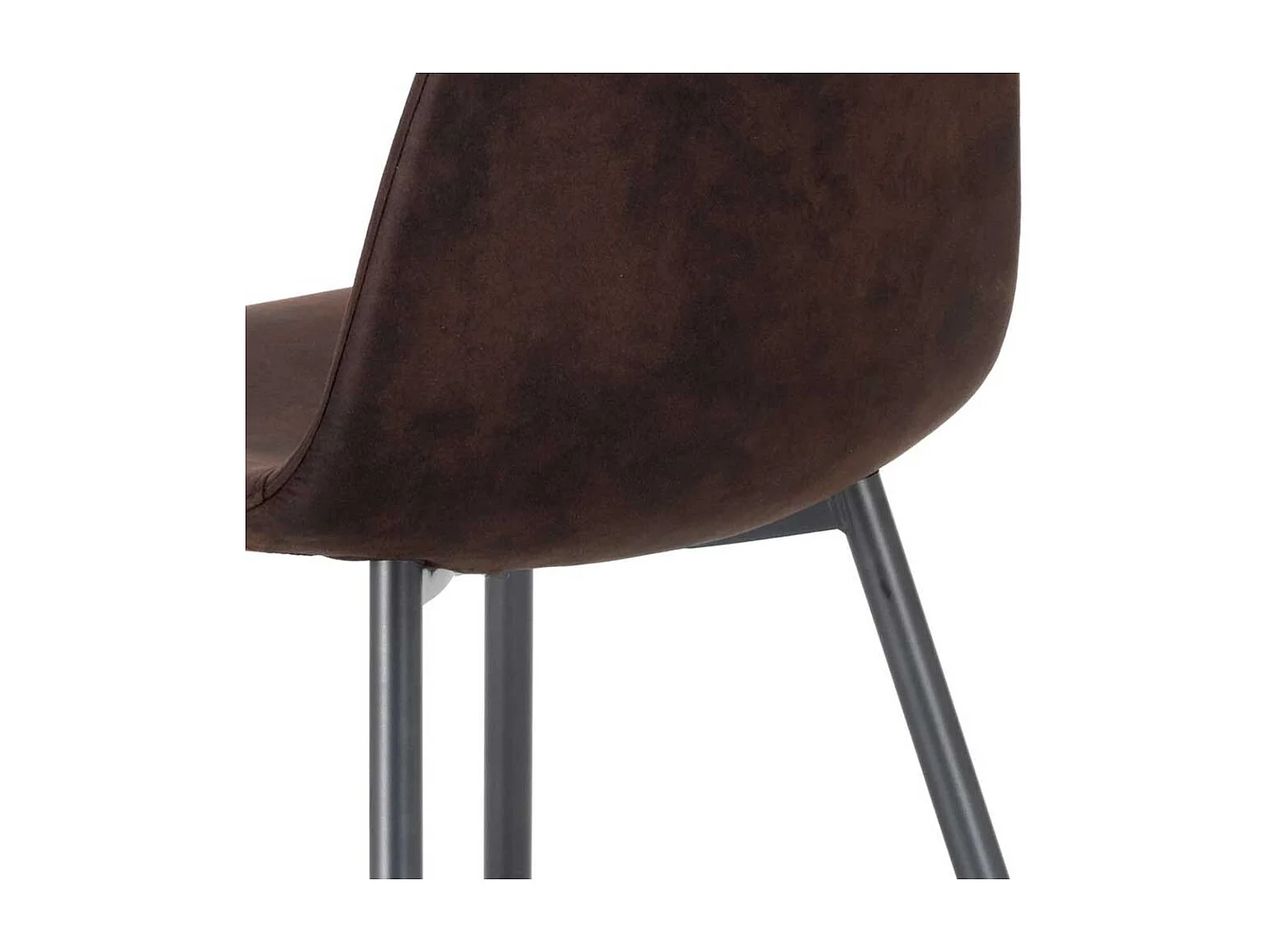 Esstisch Stühle in Dunkelbraun Kunstleder Metallgestell in Anthrazit (4er Set)