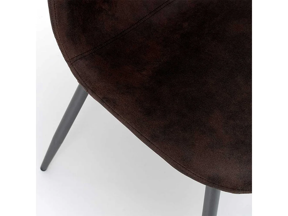 Esstisch Stühle in Dunkelbraun Kunstleder Metallgestell in Anthrazit (4er Set)