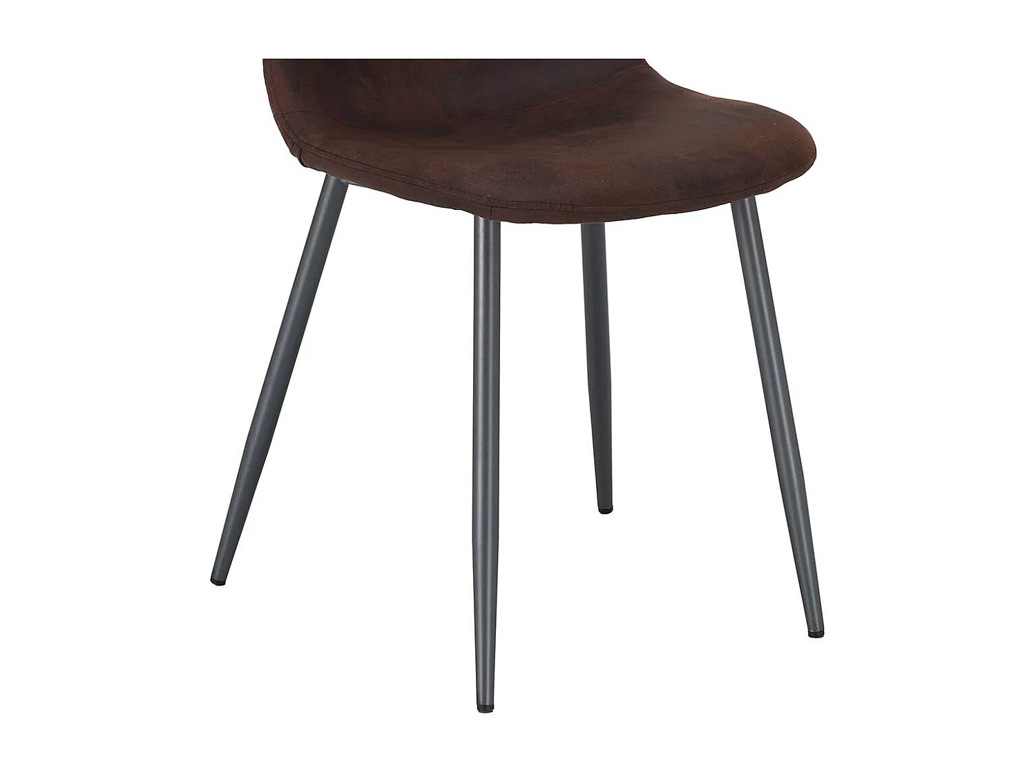 Esstisch Stühle in Dunkelbraun Kunstleder Metallgestell in Anthrazit (4er Set)