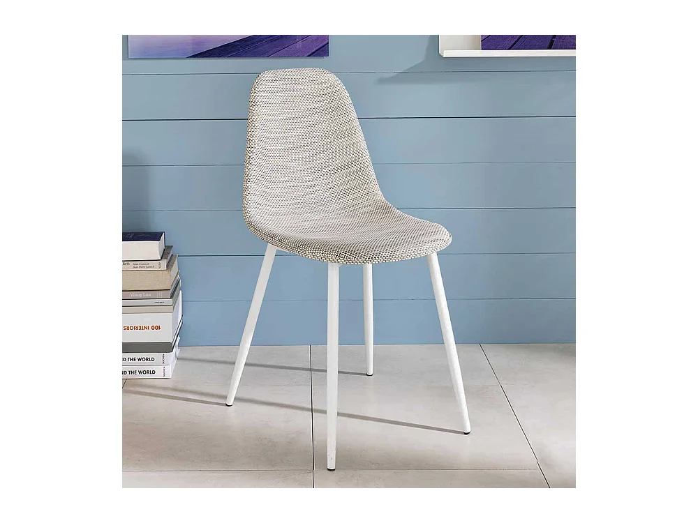 Schalenstuhl Set in Creme Weiß Kunstrattan (4er Set)