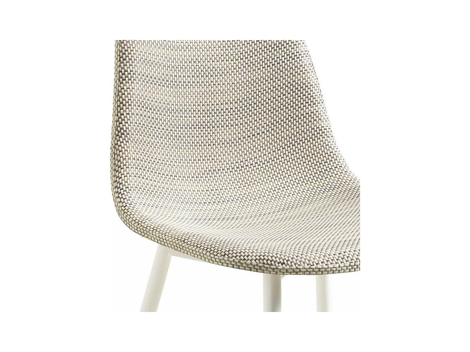 Schalenstuhl Set in Creme Weiß Kunstrattan (4er Set)