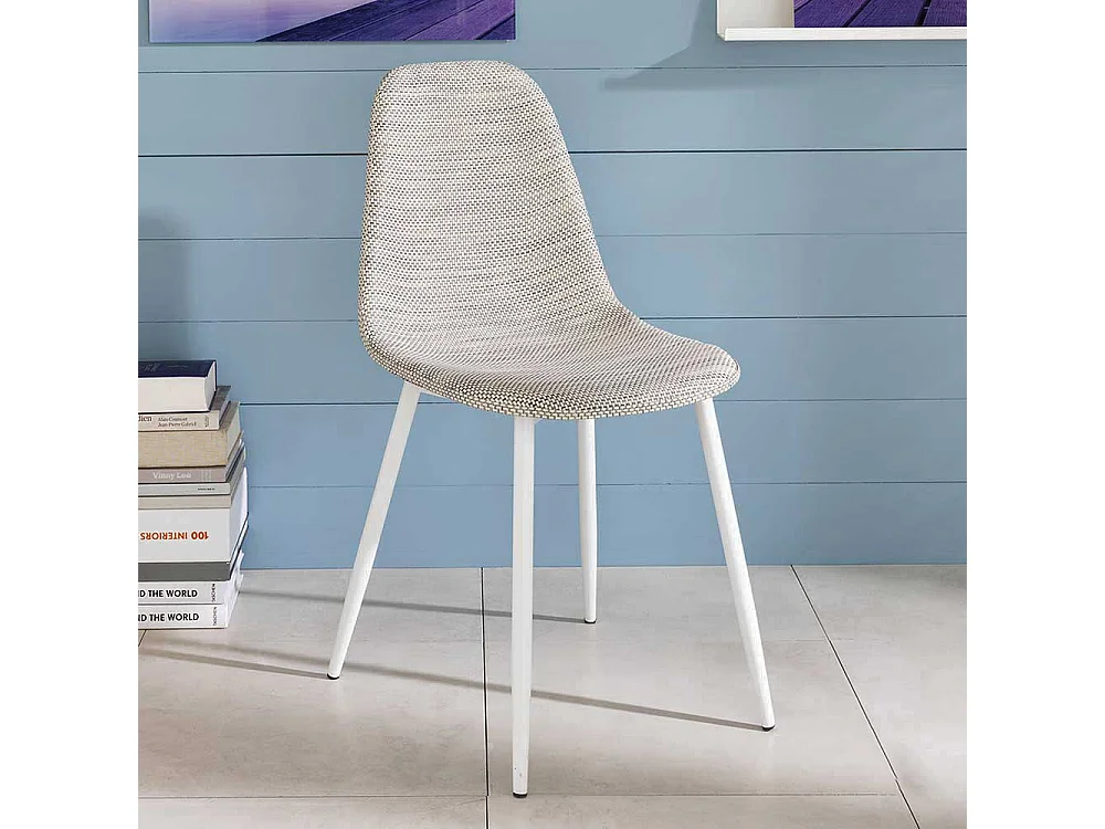 Schalenstuhl Set in Creme Weiß Kunstrattan (4er Set)