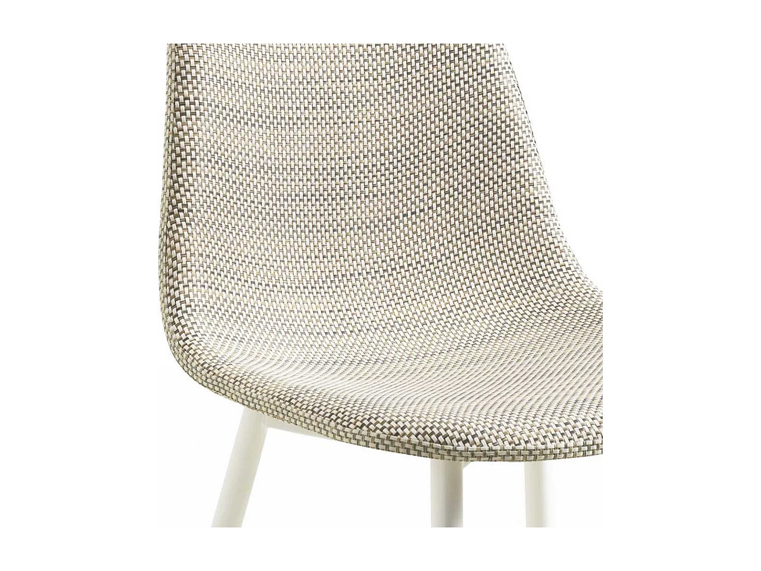 Schalenstuhl Set in Creme Weiß Kunstrattan (4er Set)