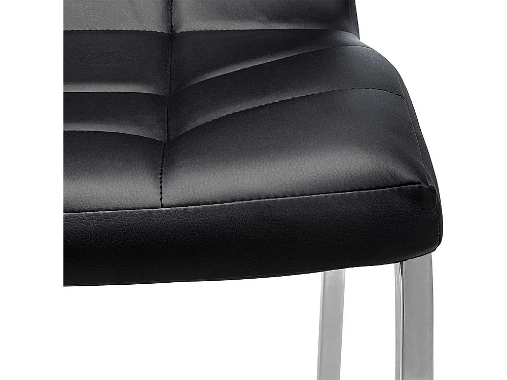 Kuechenstuhl Hochlehner aus Kunstleder Metall (2er Set)