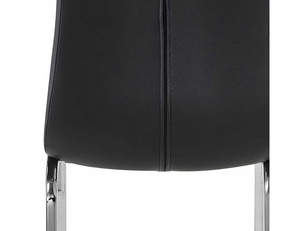 Kuechenstuhl Hochlehner aus Kunstleder Metall (2er Set)