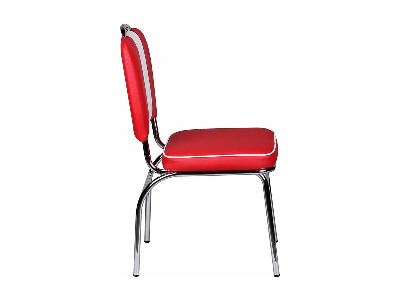 Polsterstuhl in Rot Weiß Retro