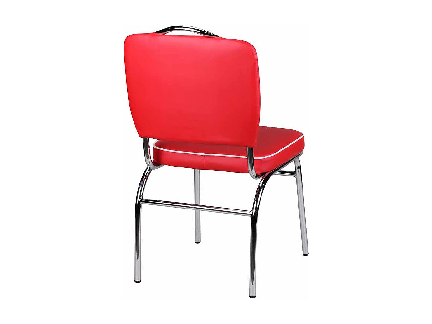 Polsterstuhl in Rot Weiß Retro