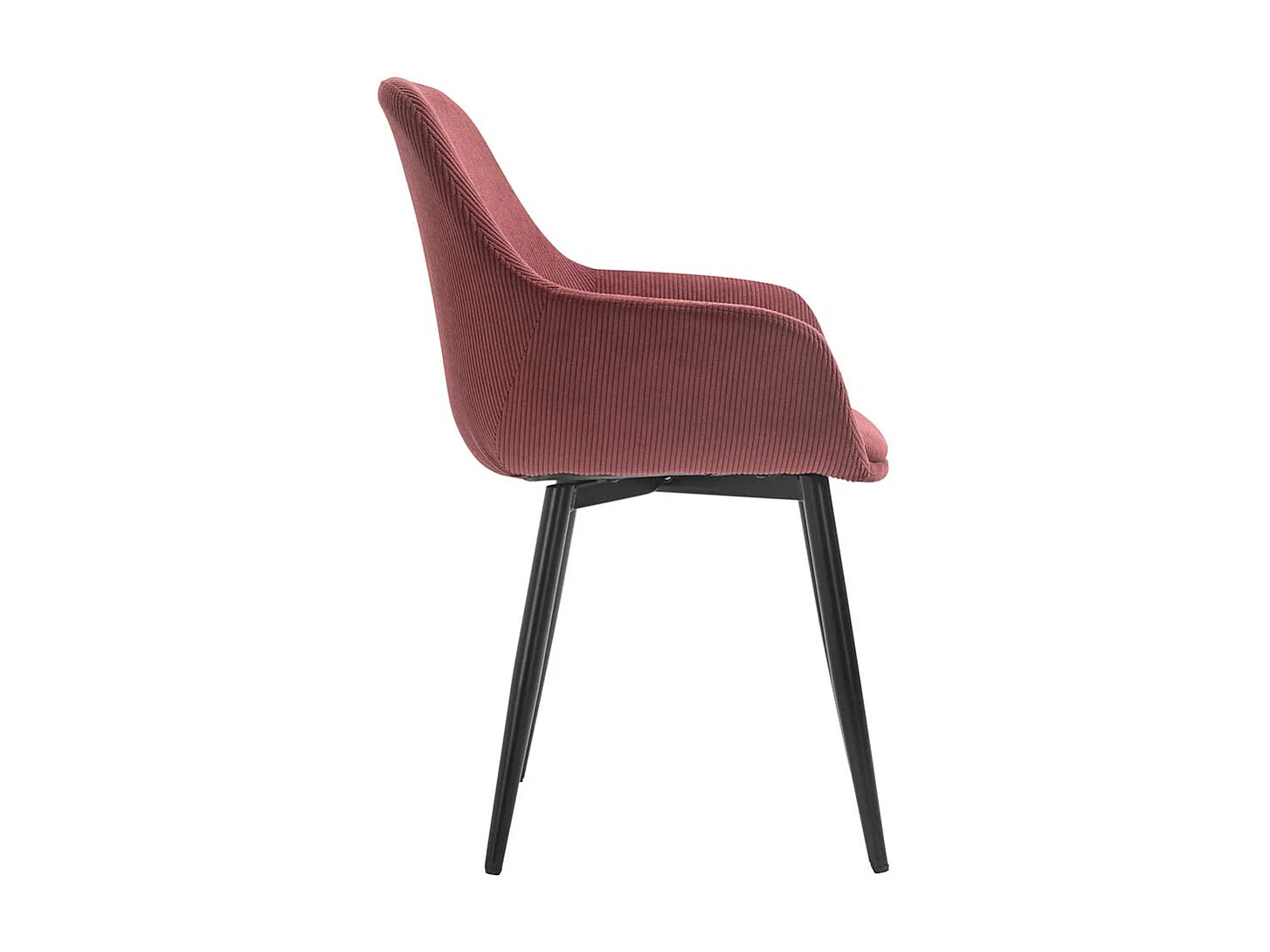 Polsterstuhl Esszimmer in Bordeaux Bezug aus Cord (2er Set)