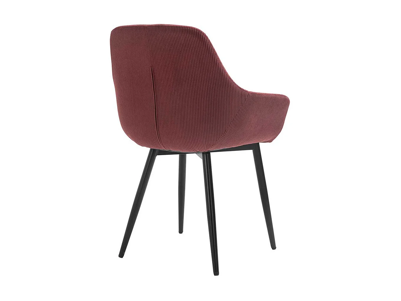 Polsterstuhl Esszimmer in Bordeaux Bezug aus Cord (2er Set)