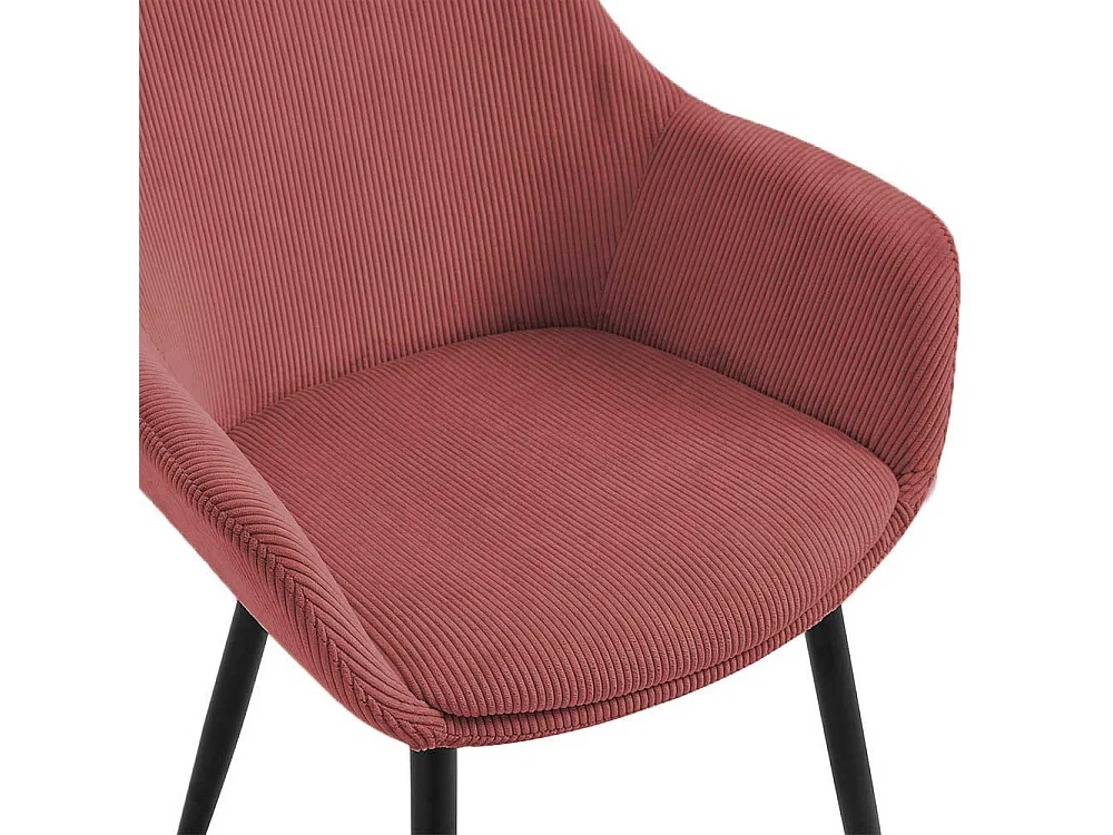 Polsterstuhl Esszimmer in Bordeaux Bezug aus Cord (2er Set)