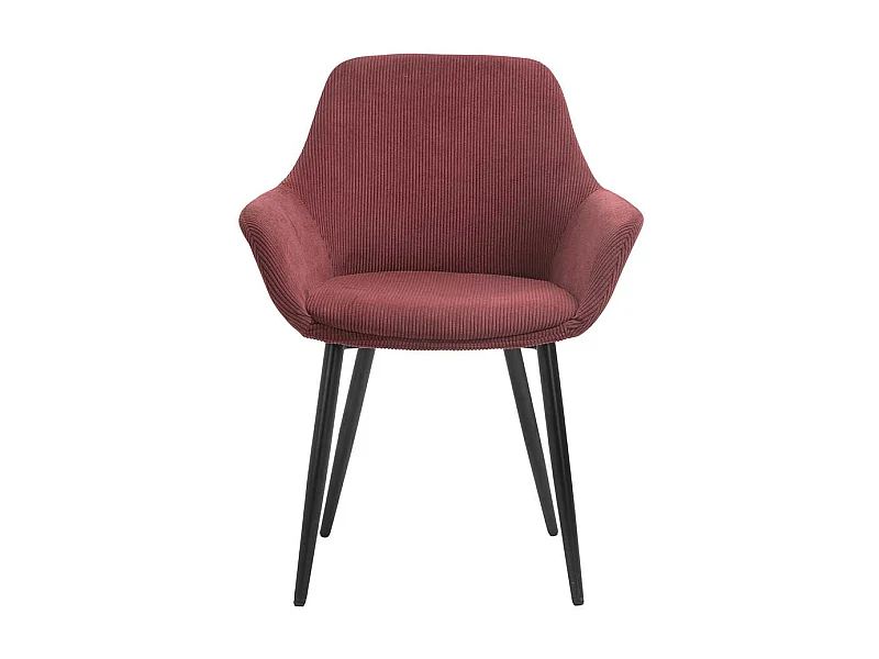 Polsterstuhl Esszimmer in Bordeaux Bezug aus Cord (2er Set)